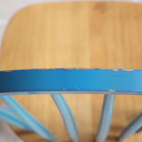 Pair of vintage Scandinavian Windsor chairs with blue bars