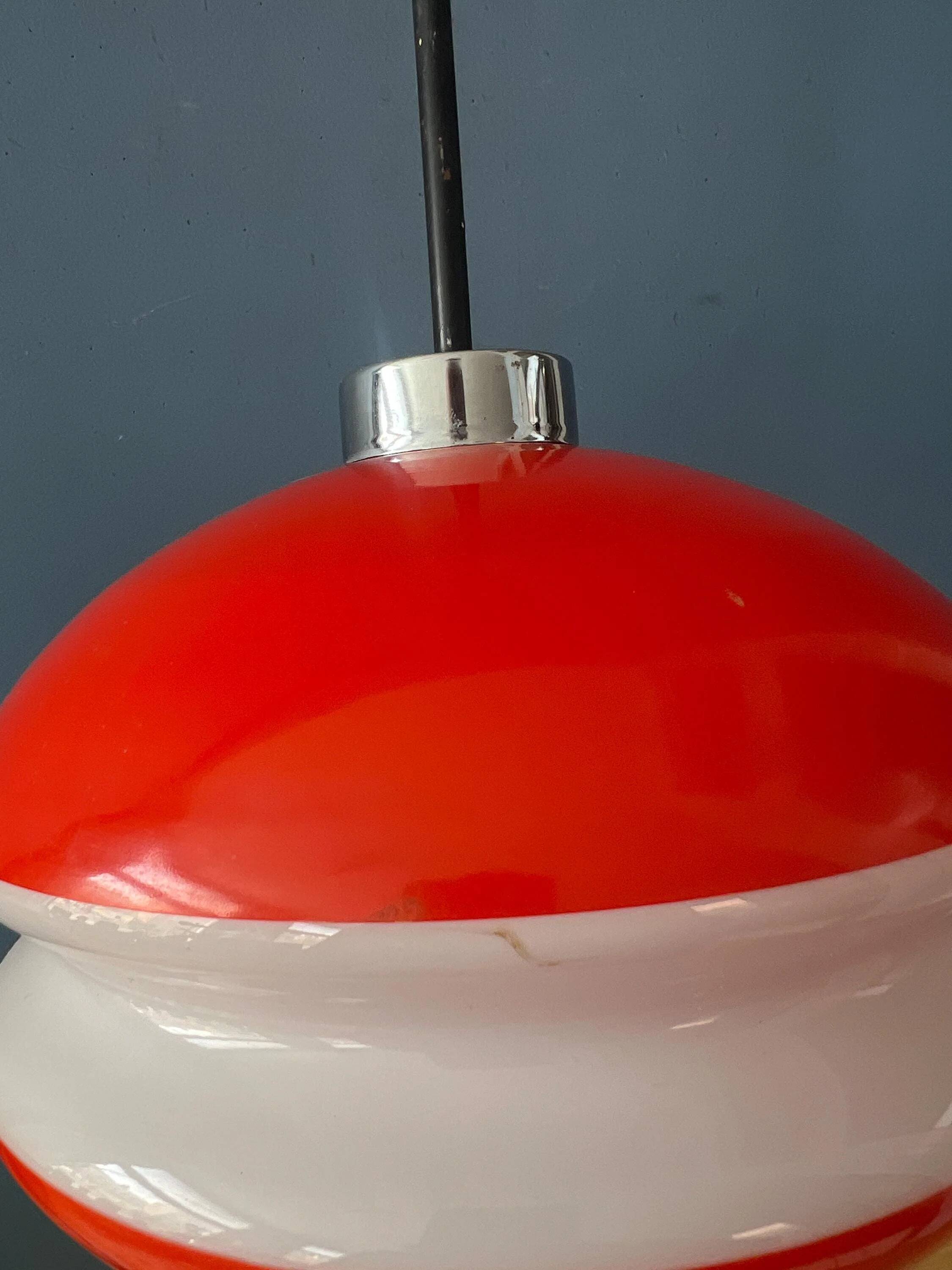 Vintage orange glass pendant light Peill & Putzler