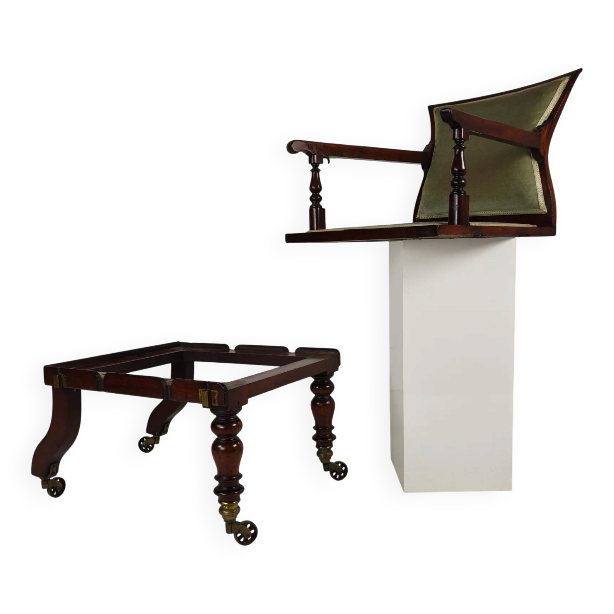 Rare fauteuil ajustable victorien par J. Alderman, Londres
