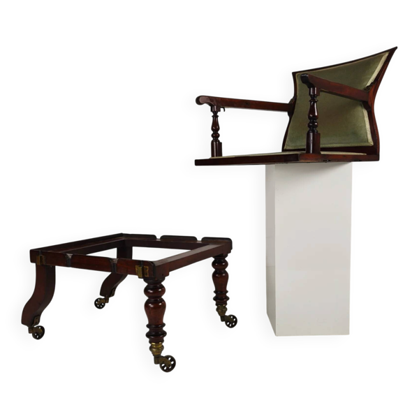 Rare fauteuil ajustable victorien par J. Alderman, Londres