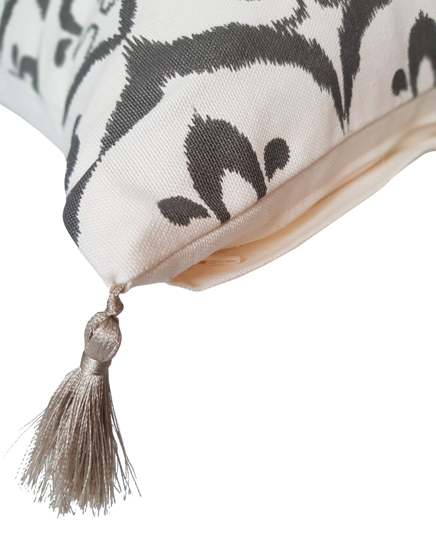 Ottoman cushion cover style ikat white/gray - 50 x 50