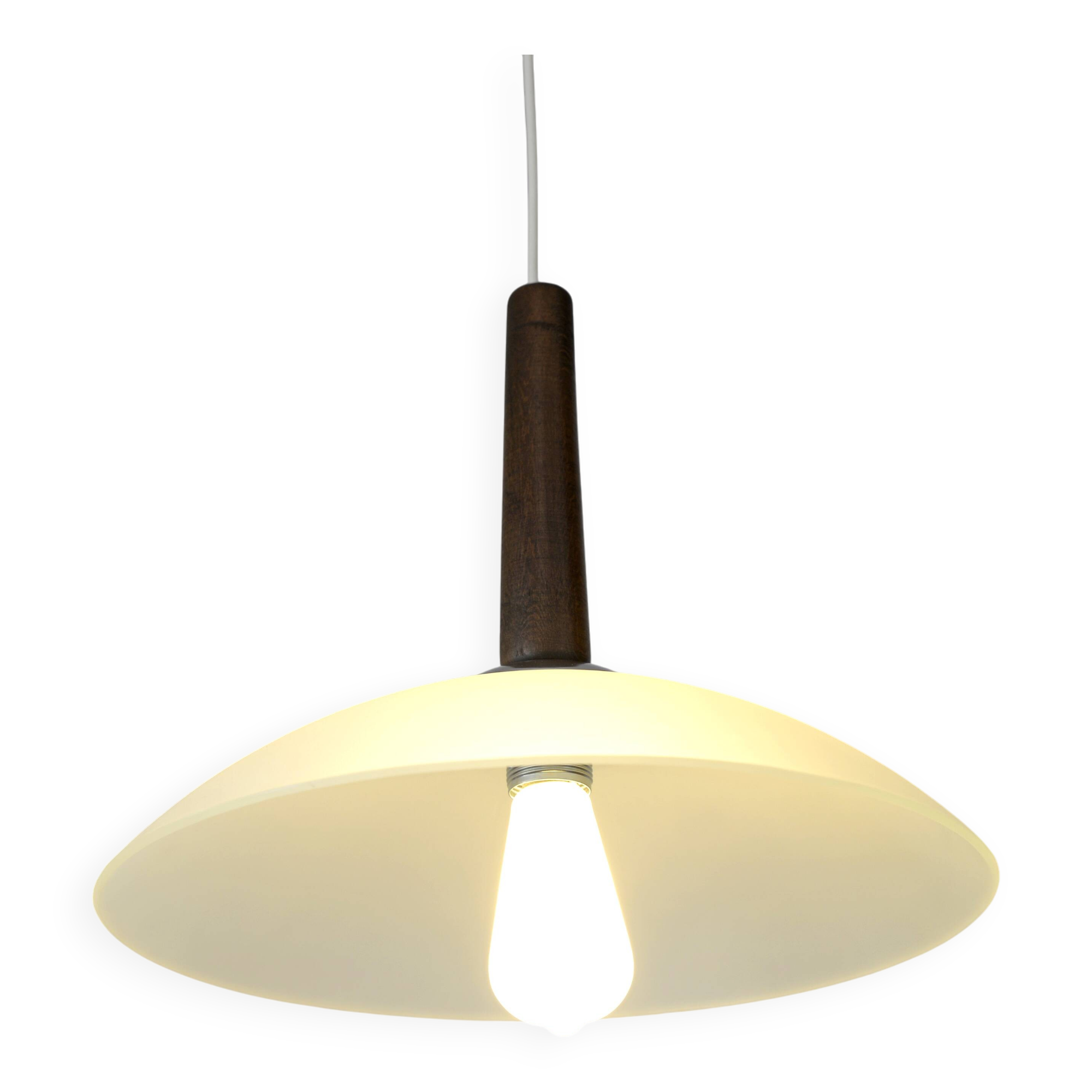 Hanging Lamp Mid-century modern Vintage Pendant Mint Green Glass Light 1970