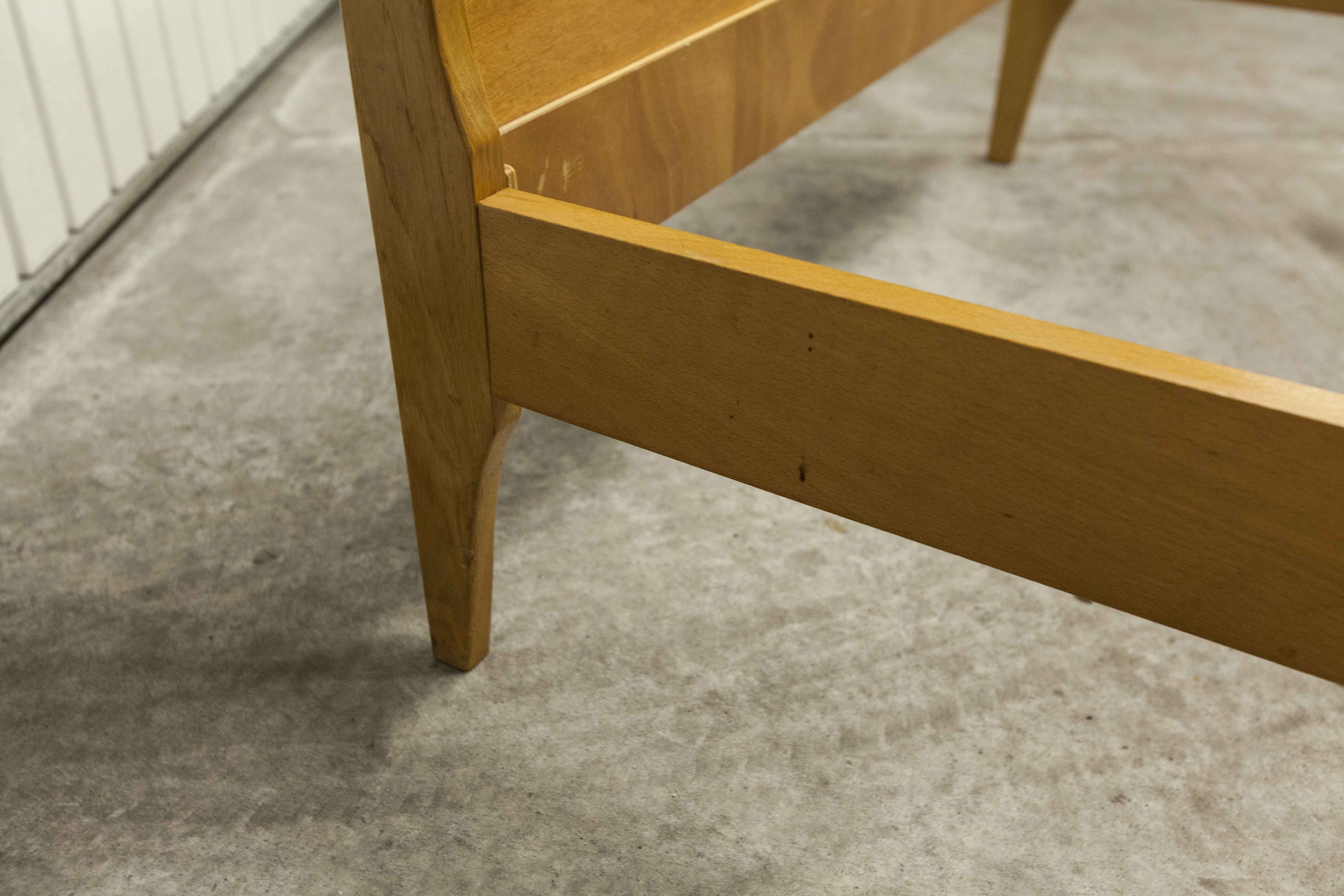 Pair of 1960 Scandinavian twin beds in solid beech