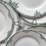 6 mismatched Saint Amand ironstone flat plates