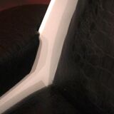 Space Age Lounge Chair, White Lacquer, Leather, Reptile Look, Germany, 1970s