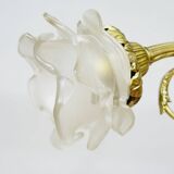 2 19th Century Gilt Bronze Wall Sconces with Molded Glass Globes in the Shape of