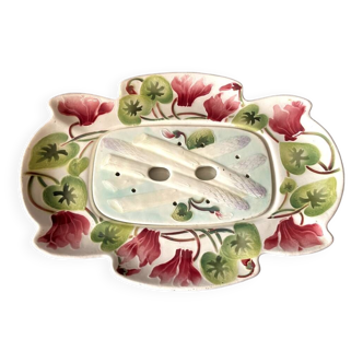 Asparagus dish art nouveau floral decor
