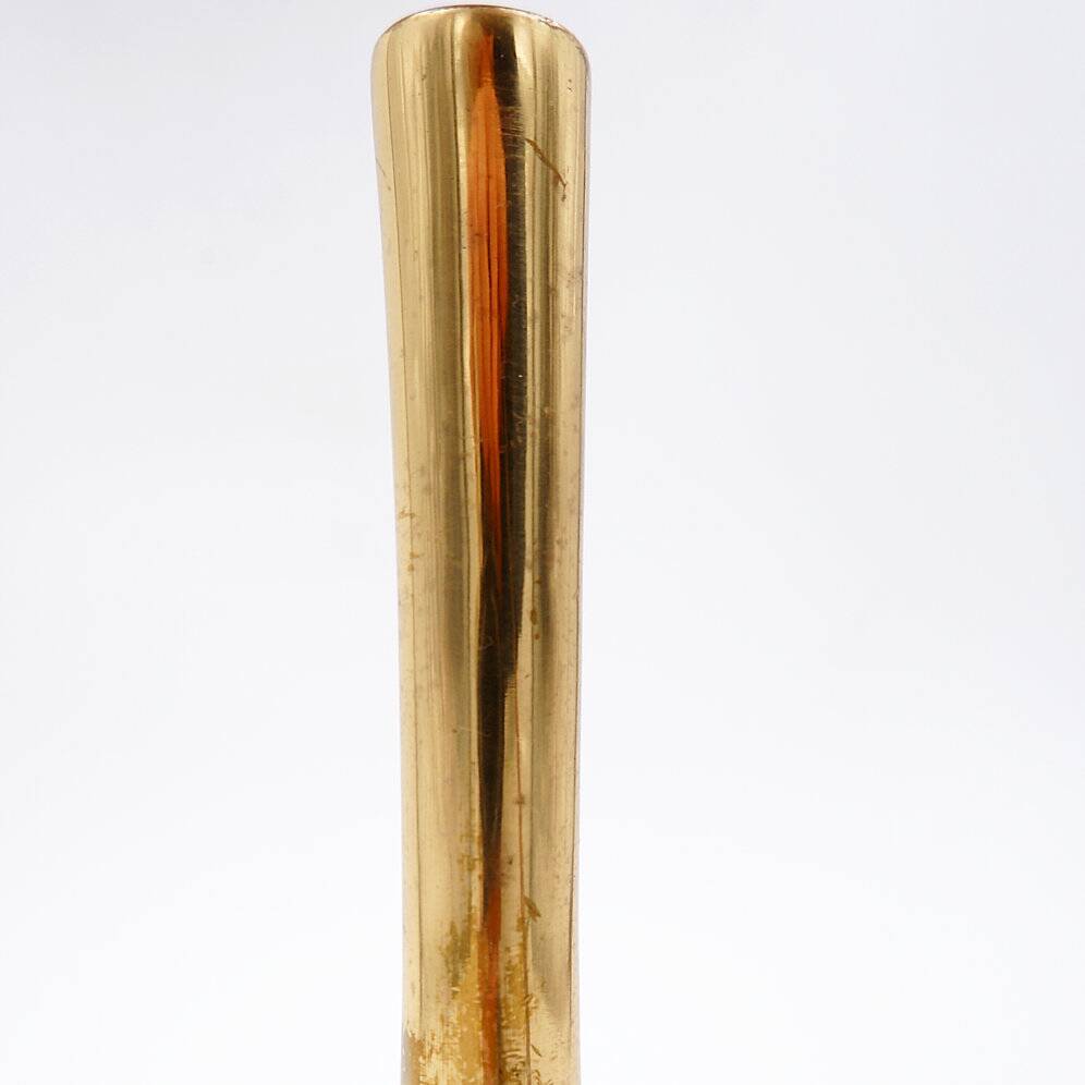 Asymmetrical brutalist flower vase in bronze by Heinz Goll, 1960s.