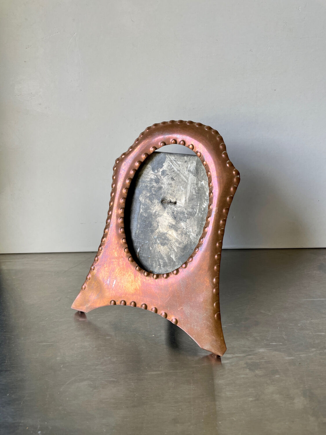 Art nouveau copper and metal picture frame