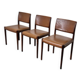 Mid-century modern cognac leather dining chairs, Germany 1960s