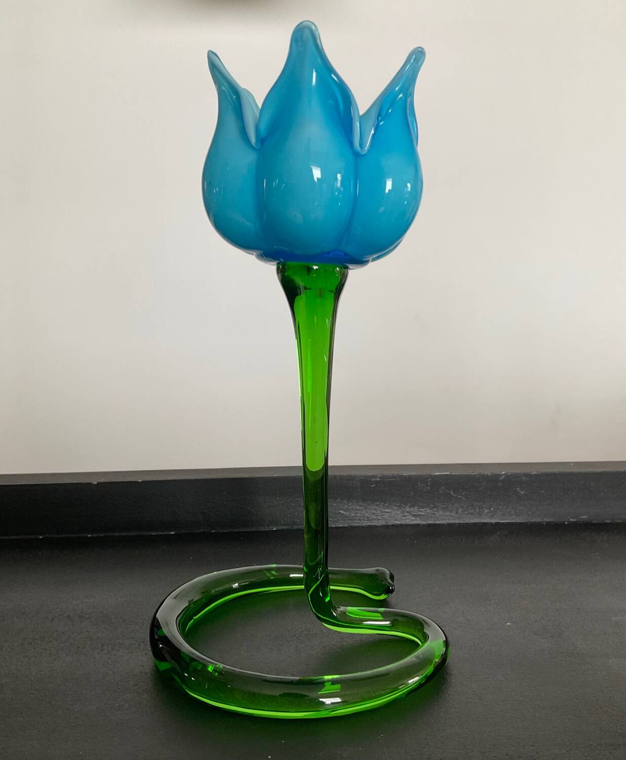 Vintage Murano flower candle holder in glass paste