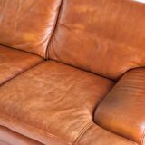 Vintage three-seater leather sofa. Edition by Roche Bobois. France, 70s-80s