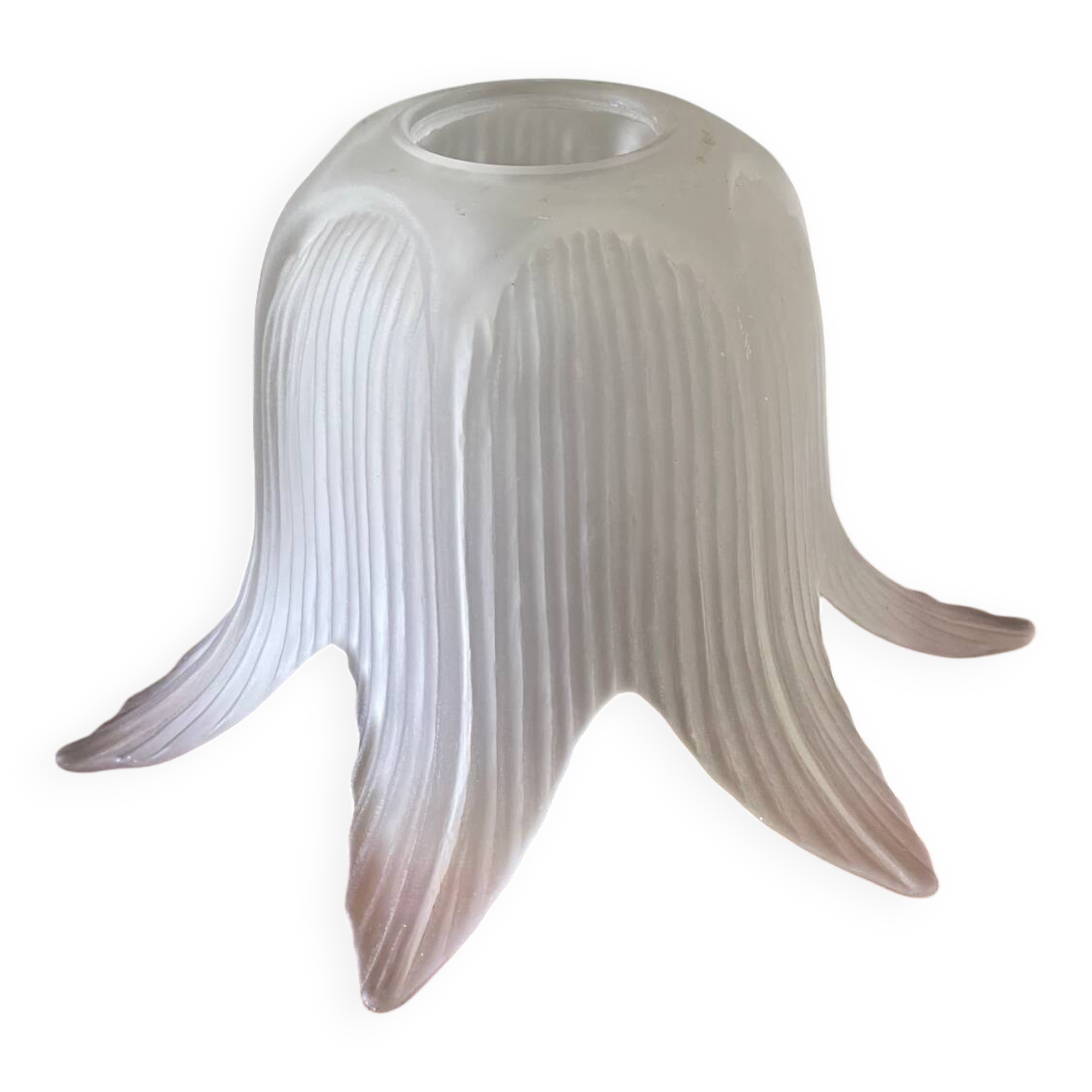 Antique frosted glass tulip globe