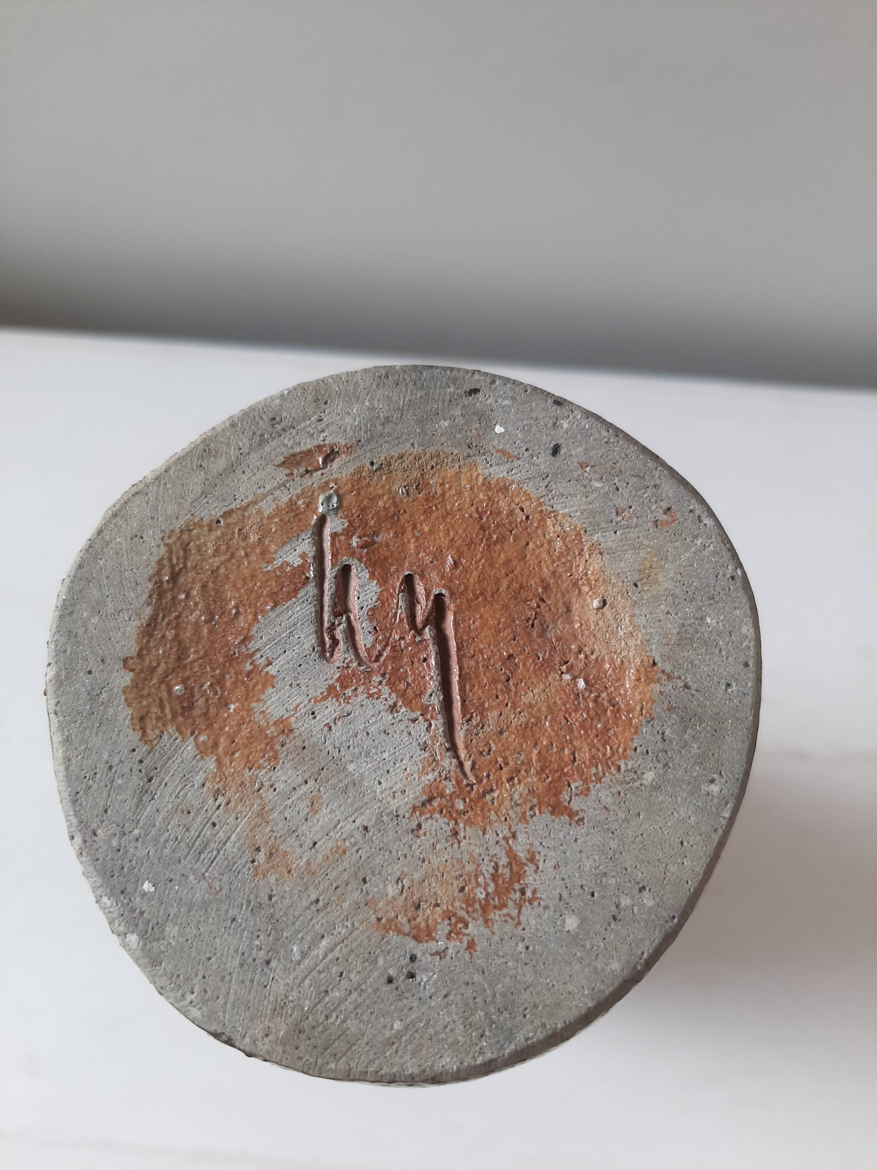 Jean Claude Monange stoneware scroll vase