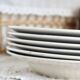 6 vintage Belgian earthenware soup plates with blue marli pattern