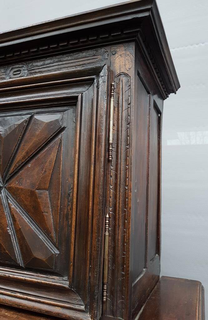 Louis XIII style two-piece recessed high wardrobe