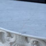 Louis XV Style Fireplace in Carrara Marble, Circa 1980