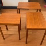 3 tables gigognes en teck massif design McIntosh, années 60