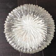 Round ice glass ceiling lamp, vintage 60s-70s