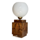Art Deco lamp made of wood and opaline.