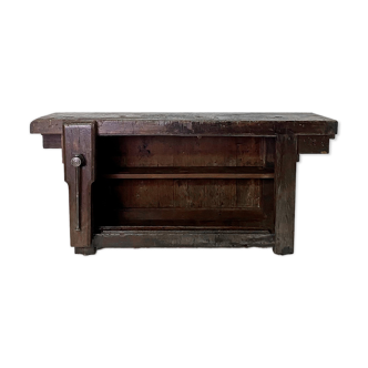 Old solid oak workbench
