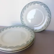 5 flat plates in ironstone from St Amand model Réjane 210726
