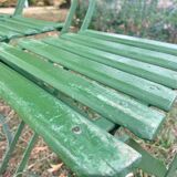 Antique folding garden chairs with wooden slats