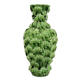 Large green vase from Manises with a leaf design.