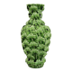Green vase from Manises with leaf decoration.