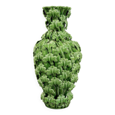 Vase vert de Manises avec décor de feuilles