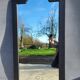 Ancien Miroir noir chapeau de gendarme