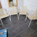 4 fauteuils de jardin en métal perforé