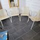 4 perforated metal garden armchairs