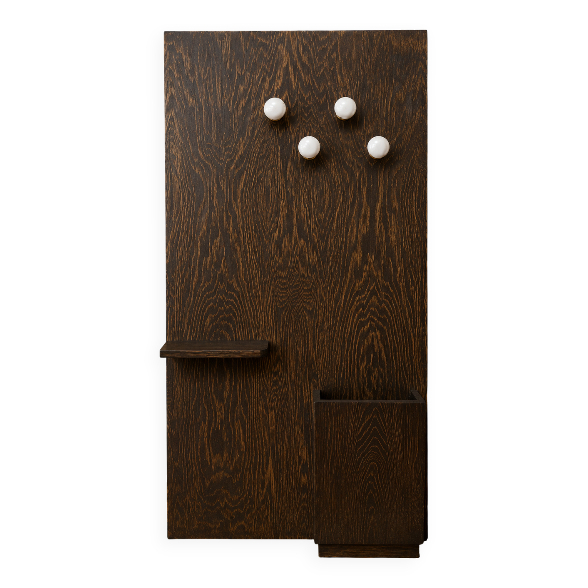 Art Deco coat rack in smoked oak