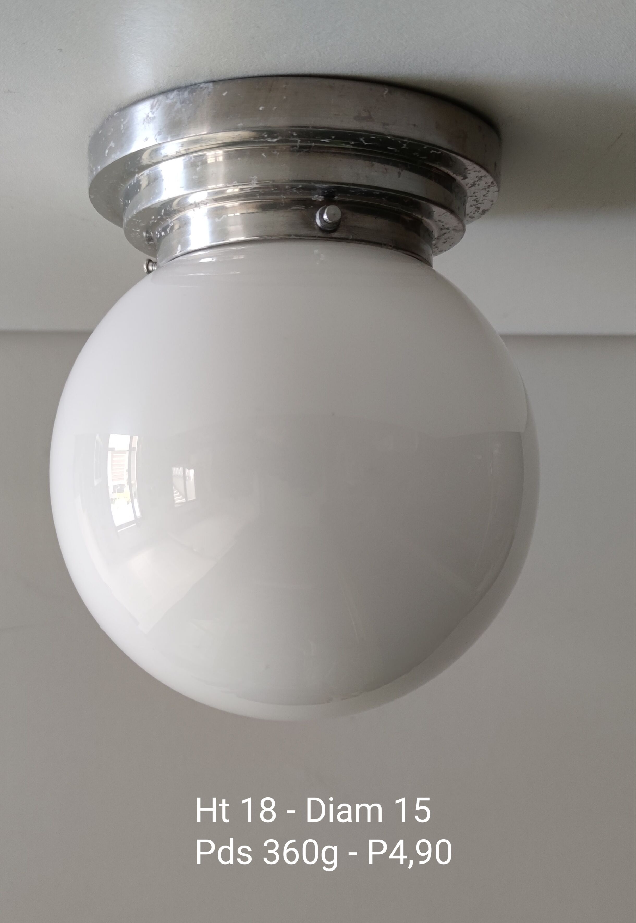 Glass/metal ceiling lamp