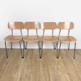Formica chairs beige salmon pattern stripes