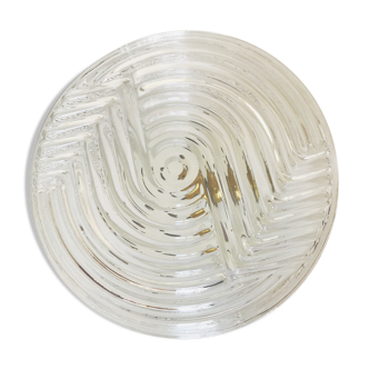 Round ceiling light in chiseled glass