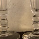 6 antique champagne flutes with cut sides