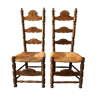2 chaises en chêne massif