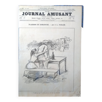 An illustration a drawing from period magazine le journal amusant 1894 illustrator forain
