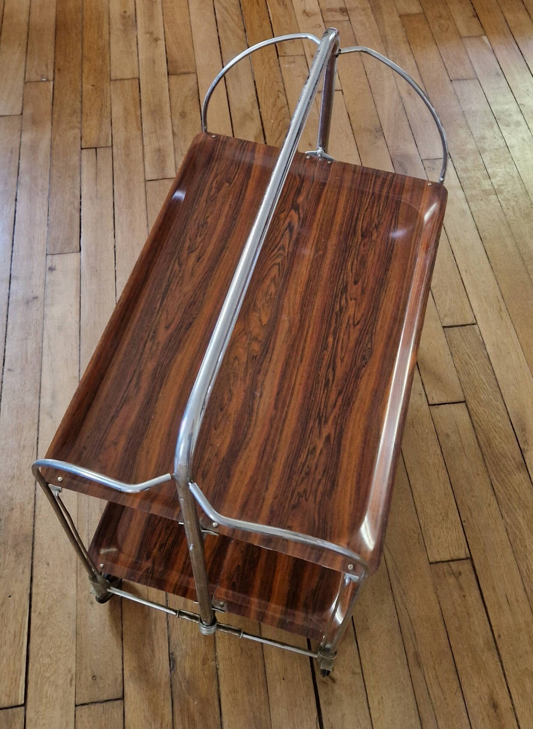 Desserte roulante pliante vintage années 70