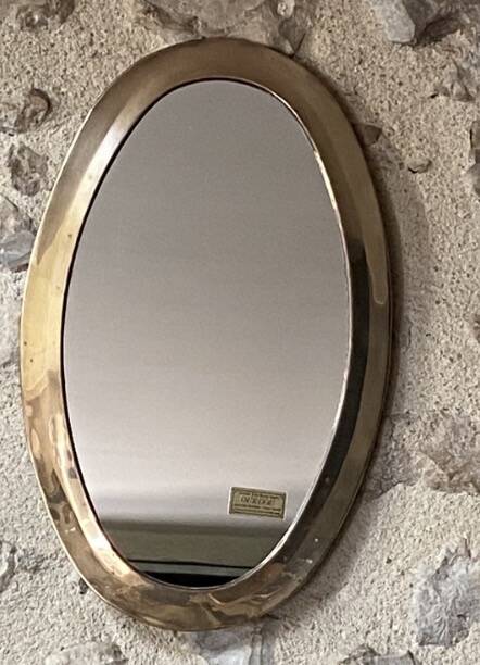 Urdu oval mirror solid brass