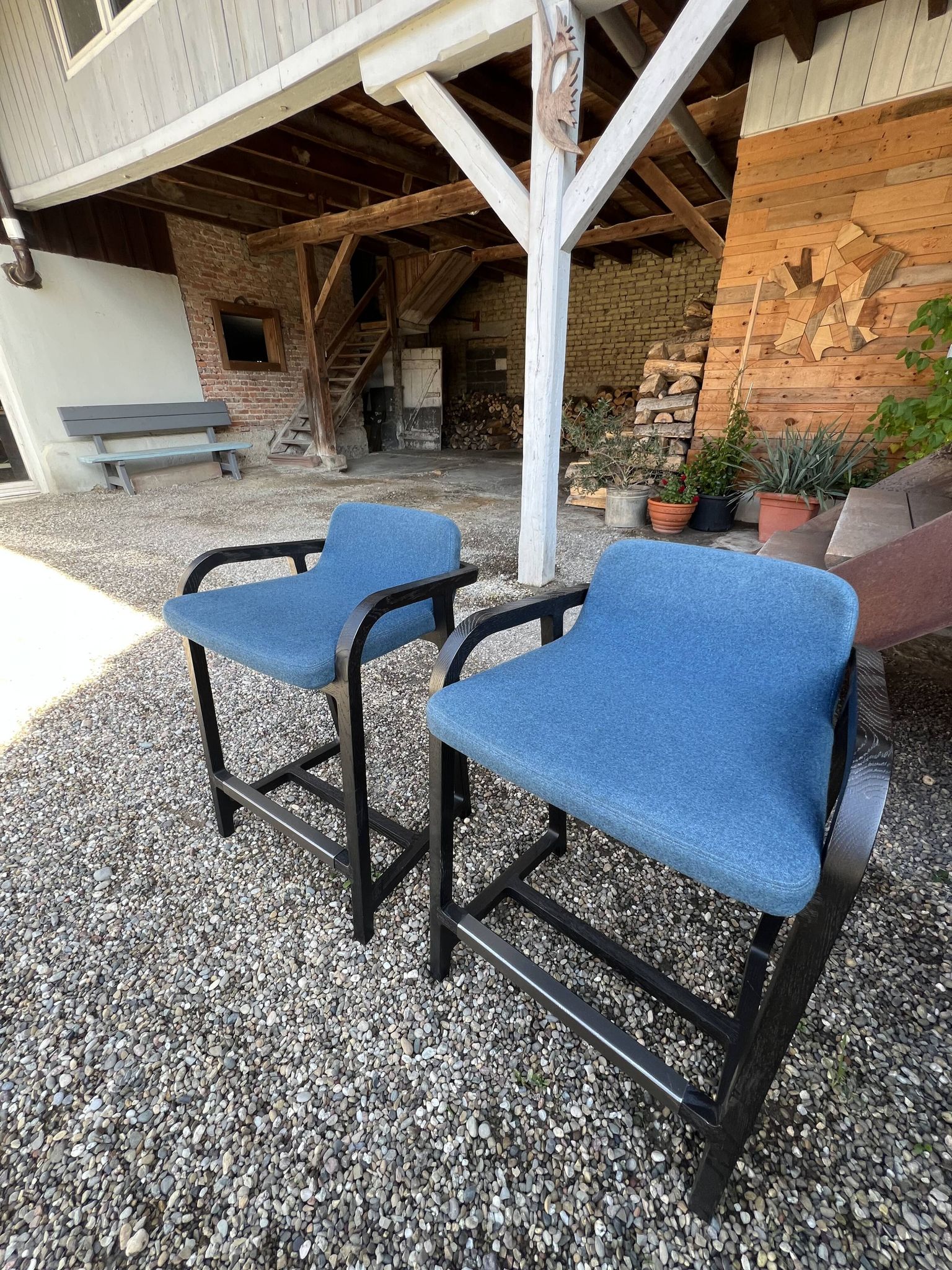 Chaises de bar en chêne