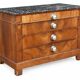 Commode ancienne en bois et marbre