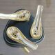 Black leather piped pipe holder with brass, Tremblay edition, Paris