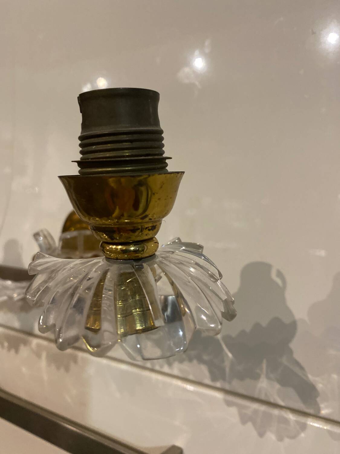 Double brass wall light from the 60s