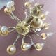 Antique chandelier in bronze and brass – 80 cm – multi-light – electricity