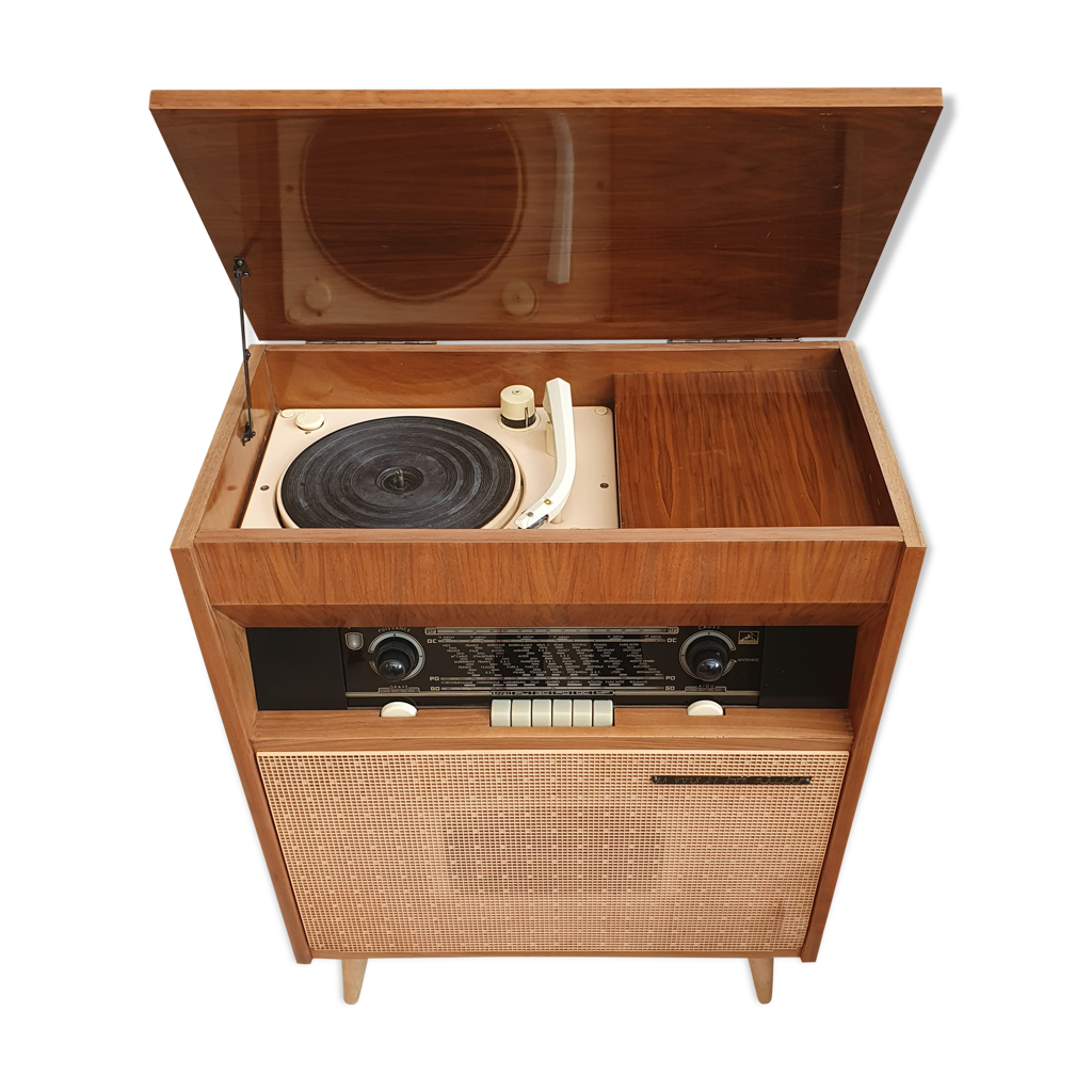 Meuble-Radio Art Déco en Noyer XXe - Antiquités Lecomte