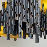 Brutalist chandelier by Marcello Fantoni for Fantoni Studio, Florence, Italy, 1960s.