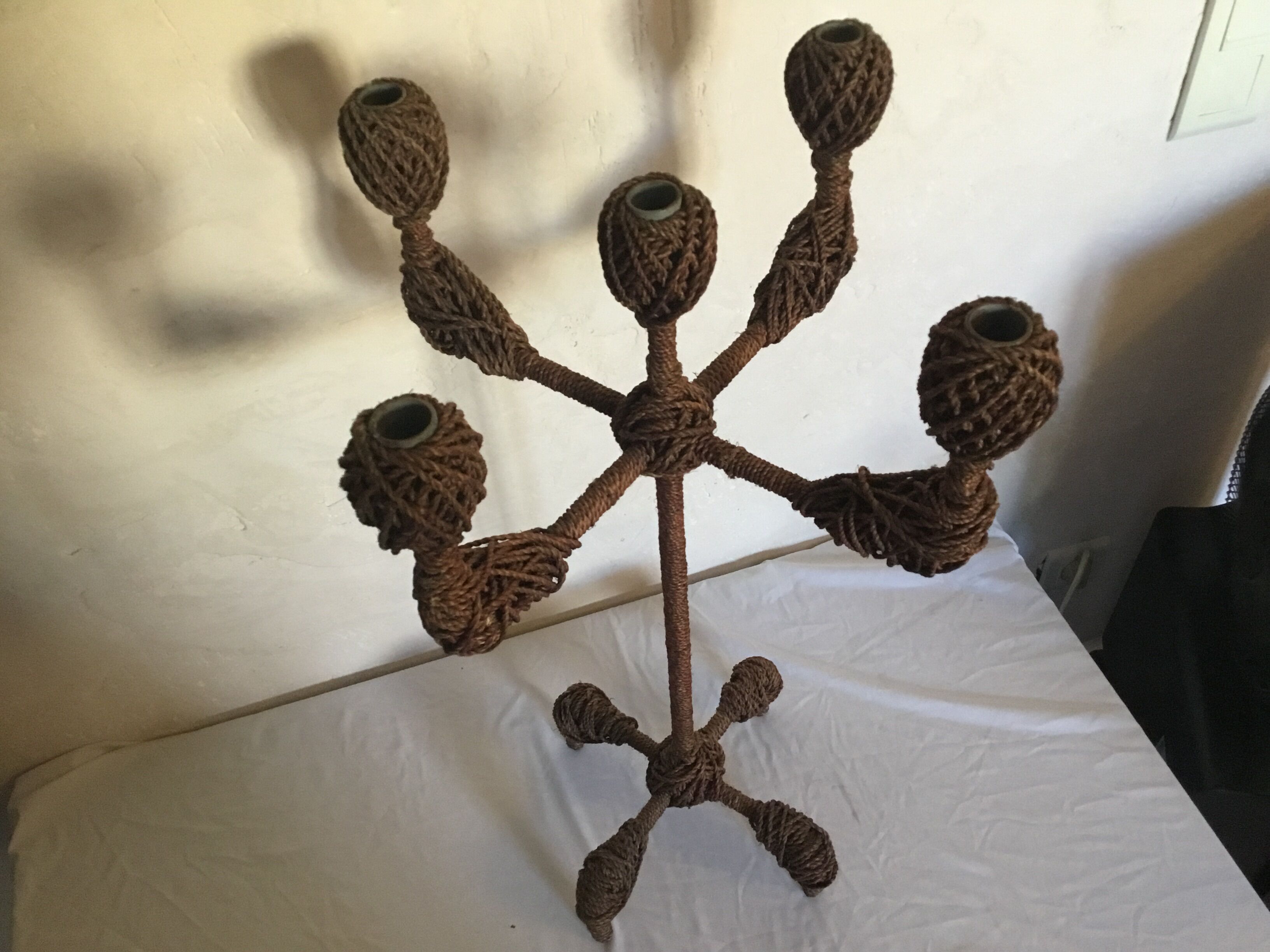 Vintage chandelier in ropes